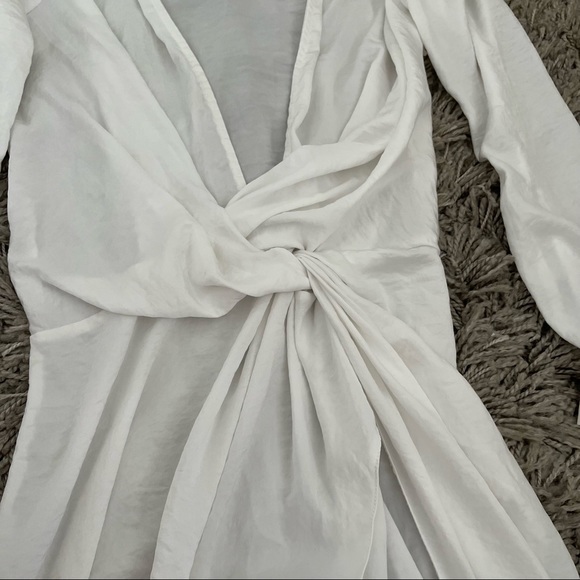 Missguided Peace + Love Satin Maxi Front Twist Shirt Dress - Picture 9 of 16